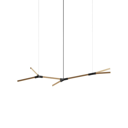 Bough Branching Little LED Chandelier in Maple/Blackened.