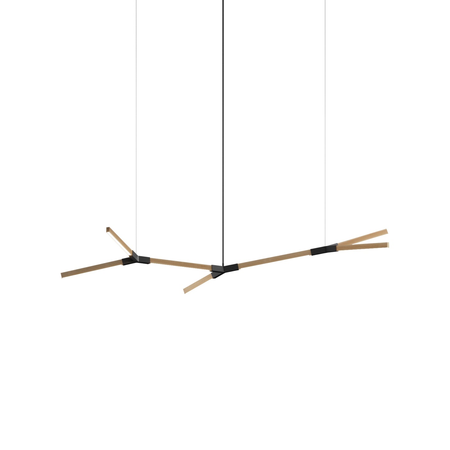 Bough Branching Little LED Chandelier in Maple/Matte Black.