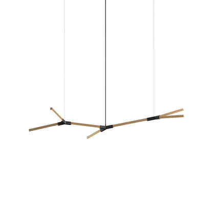 Bough Branching Little LED Chandelier in Maple/Matte Black.