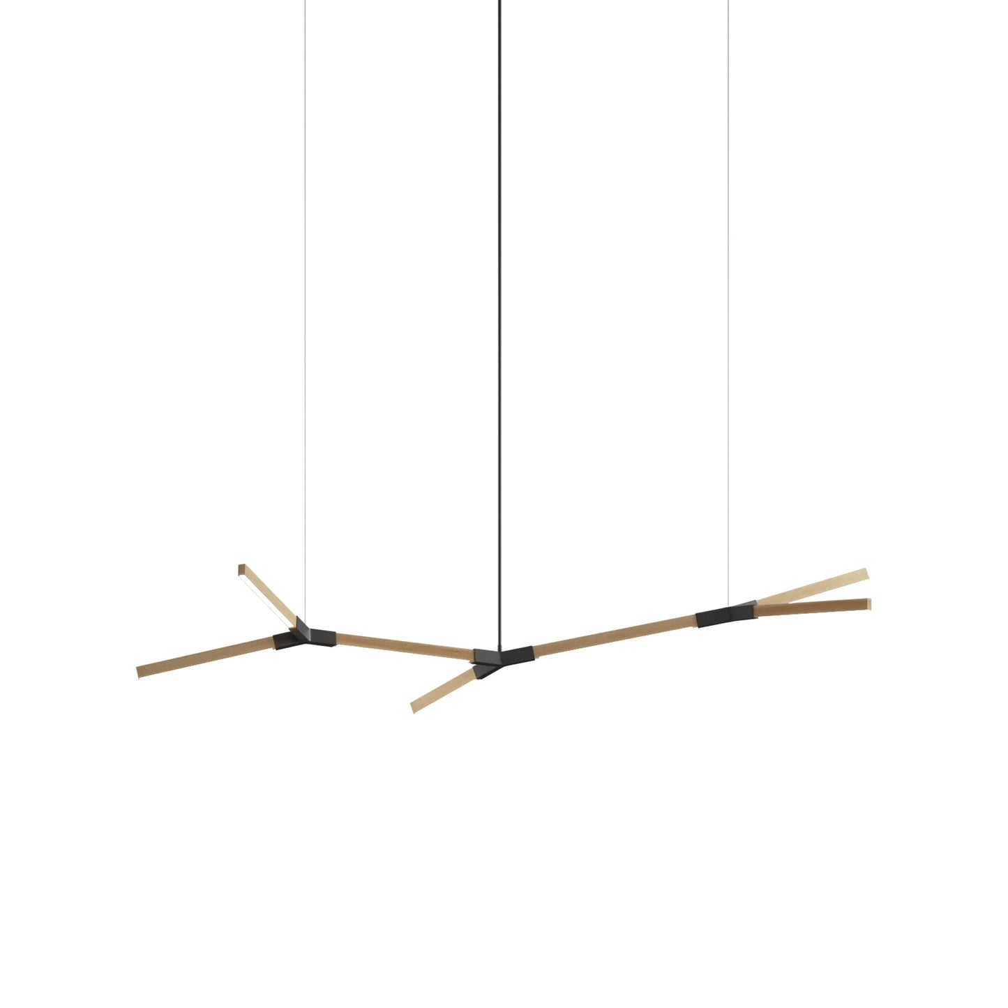 Bough Branching Little LED Chandelier in Maple/Slate Grey.