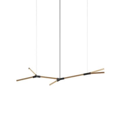Bough Branching Little LED Chandelier in Maple/Slate Grey.