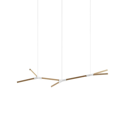 Bough Branching Little LED Chandelier in Maple/White.