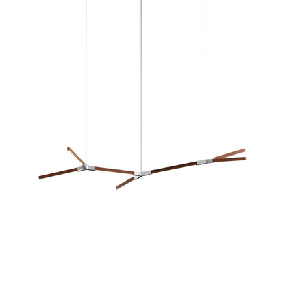Bough Branching Little LED Chandelier in Water Tower Redwood/Brushed Nickel.