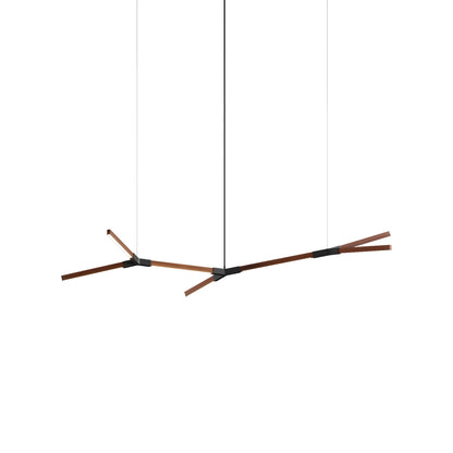 Bough Branching Little LED Chandelier in Water Tower Redwood/Matte Black.