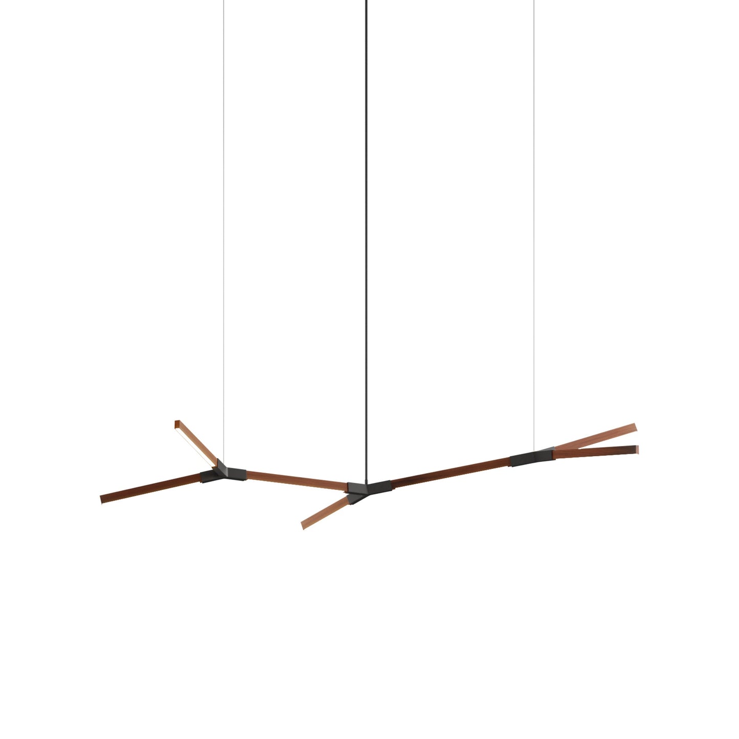 Bough Branching Little LED Chandelier in Water Tower Redwood/Slate Grey.