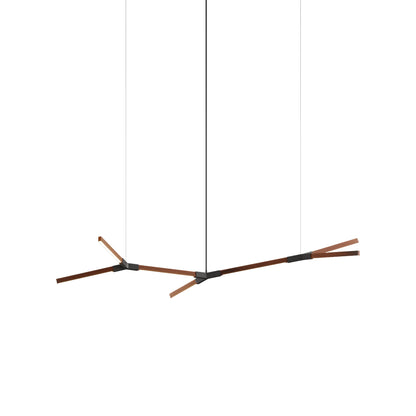 Bough Branching Little LED Chandelier in Water Tower Redwood/Slate Grey.