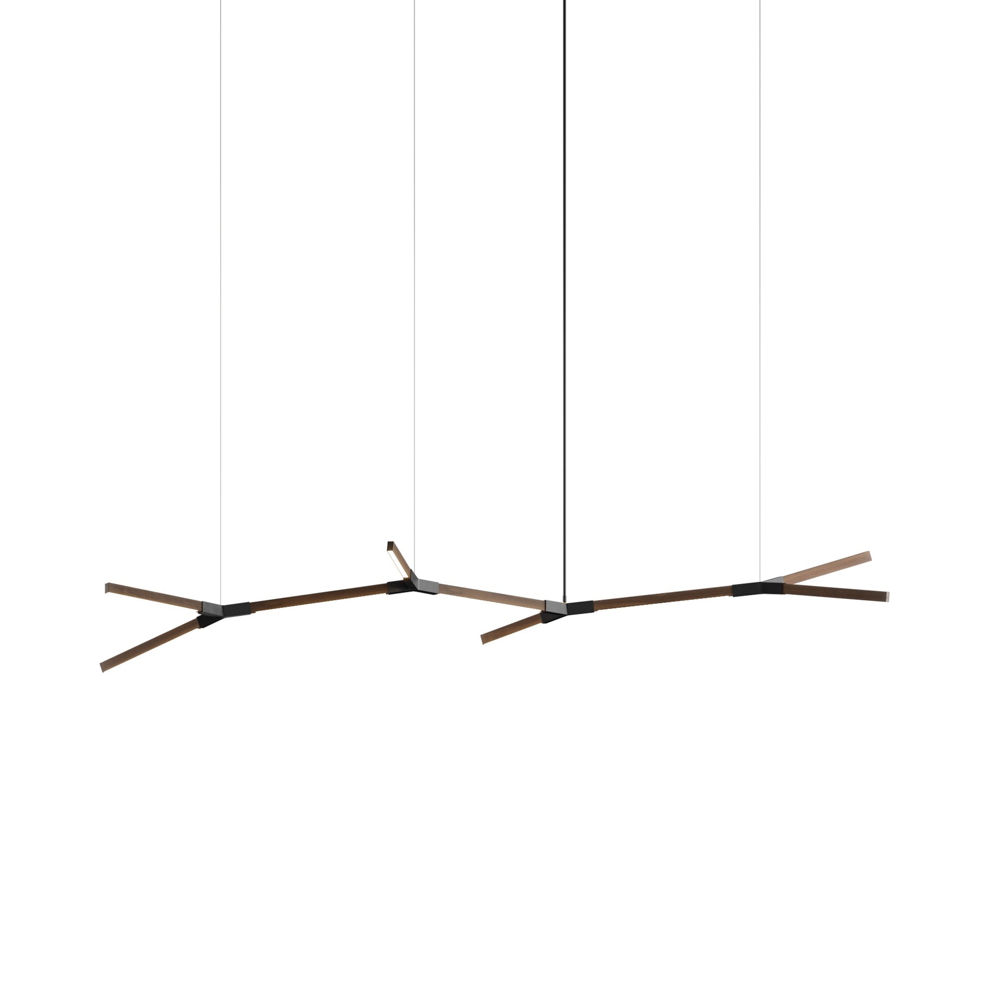 Bough Branching Middle LED Chandelier in American Walnut/Blackened.