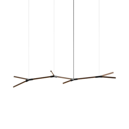 Bough Branching Middle LED Chandelier in American Walnut/Blackened.