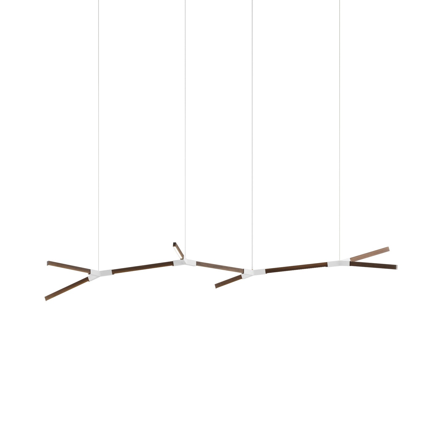 Bough Branching Middle LED Chandelier in American Walnut/White.