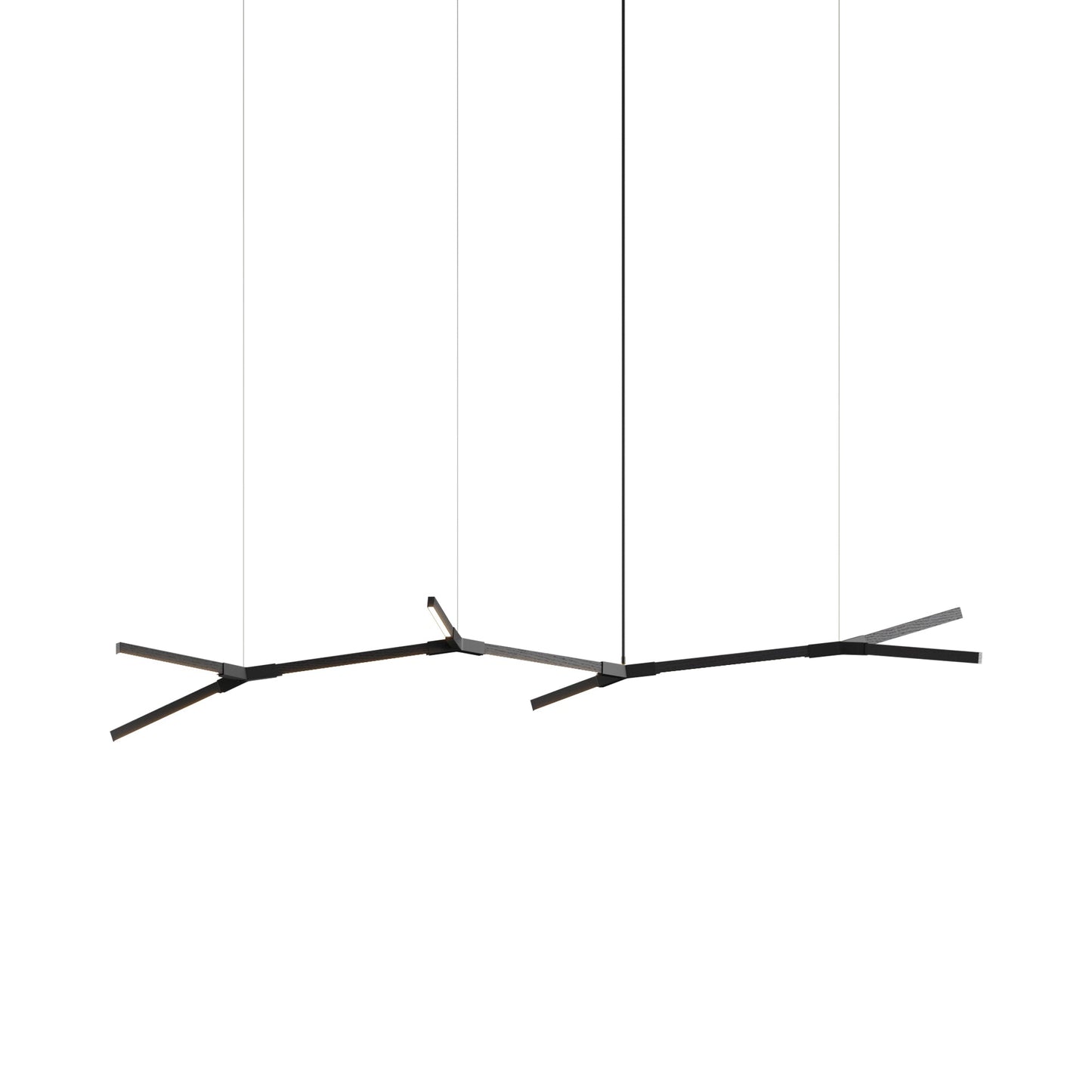 Bough Branching Middle LED Chandelier in Ebonized Oak/Matte Black.