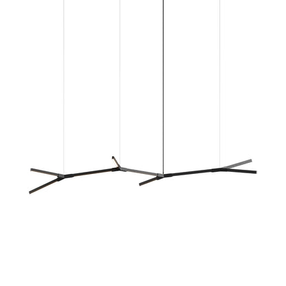 Bough Branching Middle LED Chandelier in Ebonized Oak/Matte Black.
