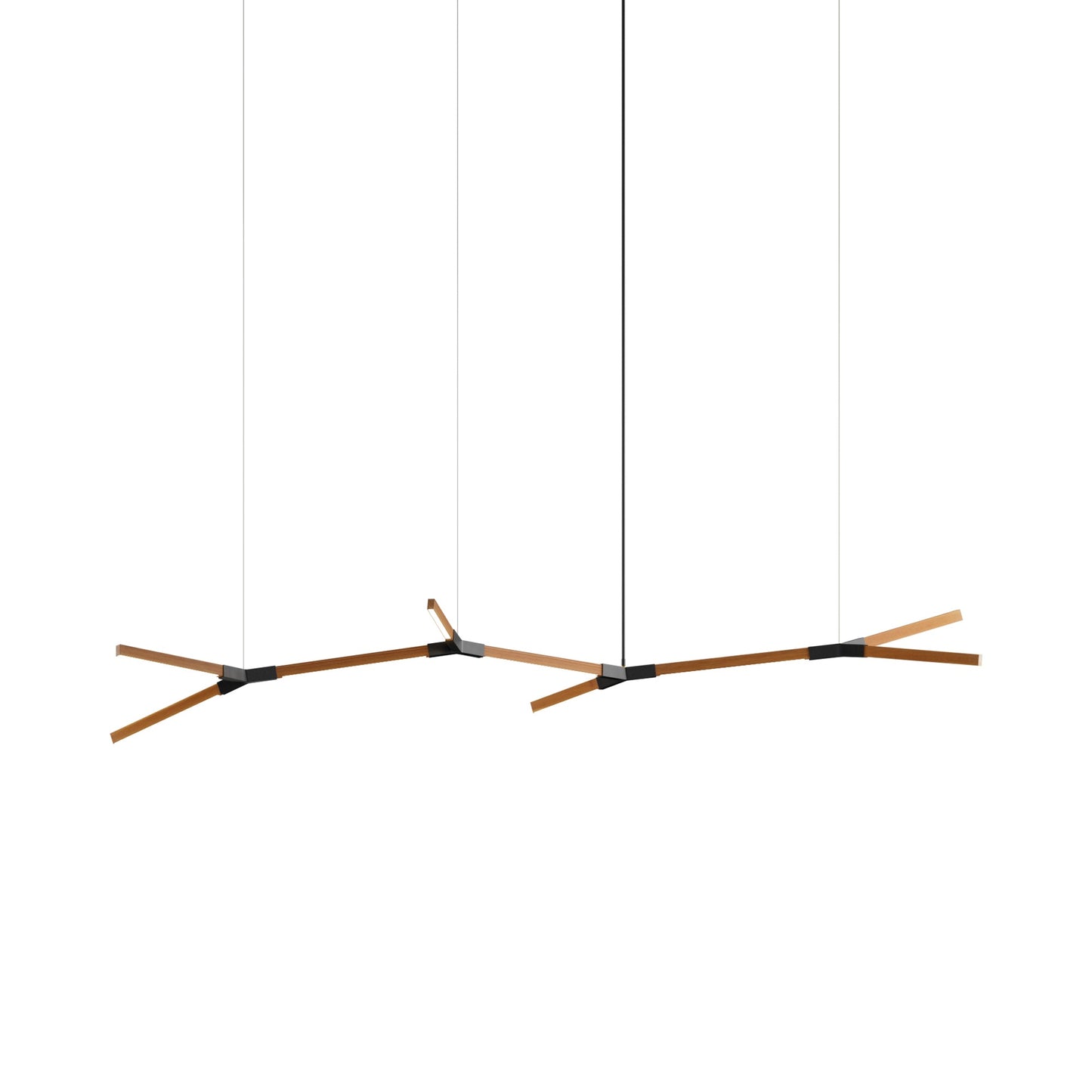 Bough Branching Middle LED Chandelier in Heart Pine (Reclaimed)/Blackened.