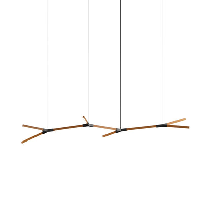 Bough Branching Middle LED Chandelier in Heart Pine (Reclaimed)/Blackened.