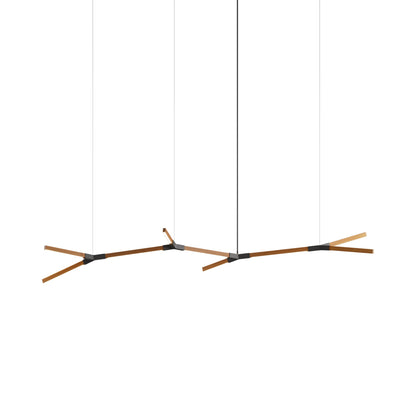 Bough Branching Middle LED Chandelier in Heart Pine (Reclaimed)/Slate Grey.