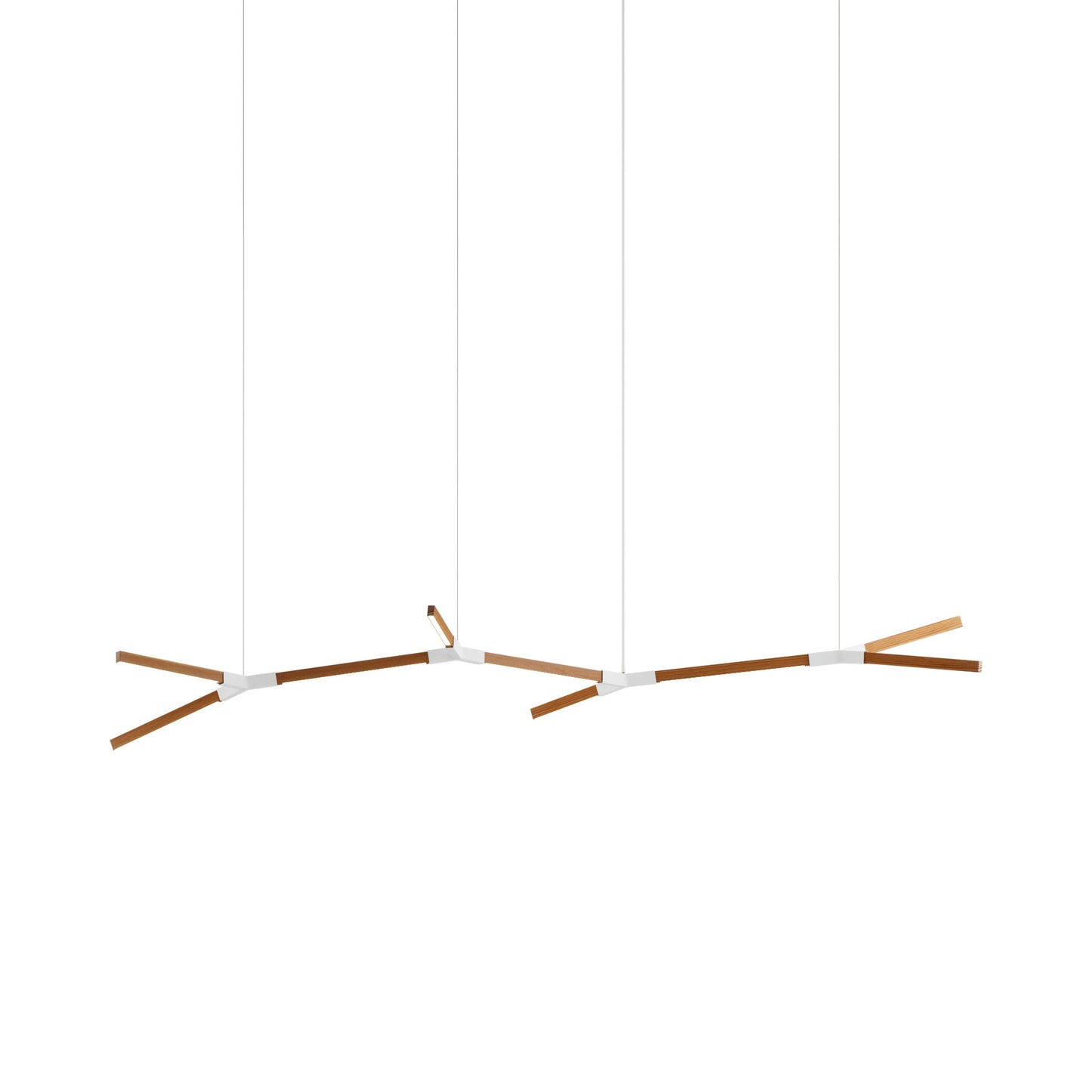Bough Branching Middle LED Chandelier in Heart Pine (Reclaimed)/White.