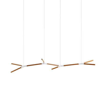 Bough Branching Middle LED Chandelier in Heart Pine (Reclaimed)/White.