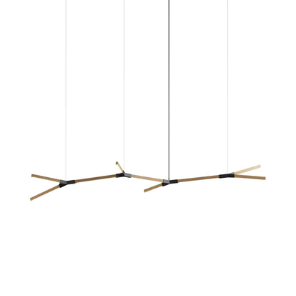 Bough Branching Middle LED Chandelier in Maple/Blackened.
