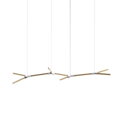 Bough Branching Middle LED Chandelier in Maple/Brushed Nickel.