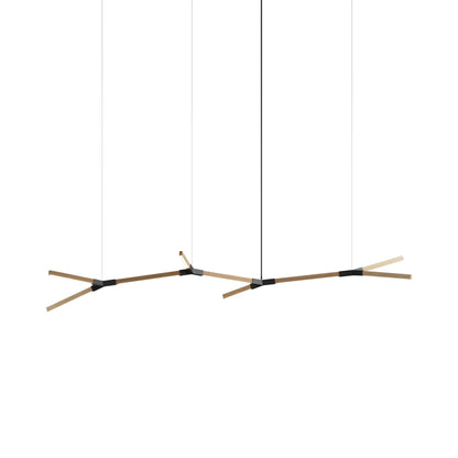 Bough Branching Middle LED Chandelier in Maple/Matte Black.
