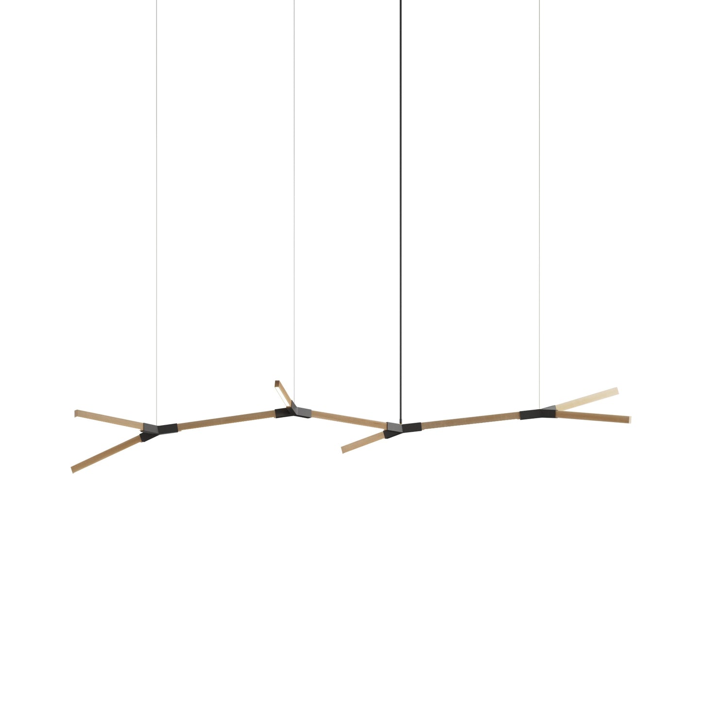 Bough Branching Middle LED Chandelier in Maple/Slate Grey.