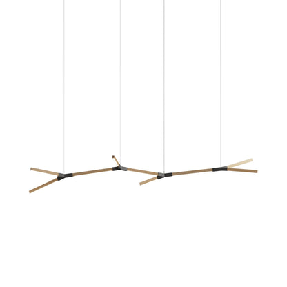 Bough Branching Middle LED Chandelier in Maple/Slate Grey.