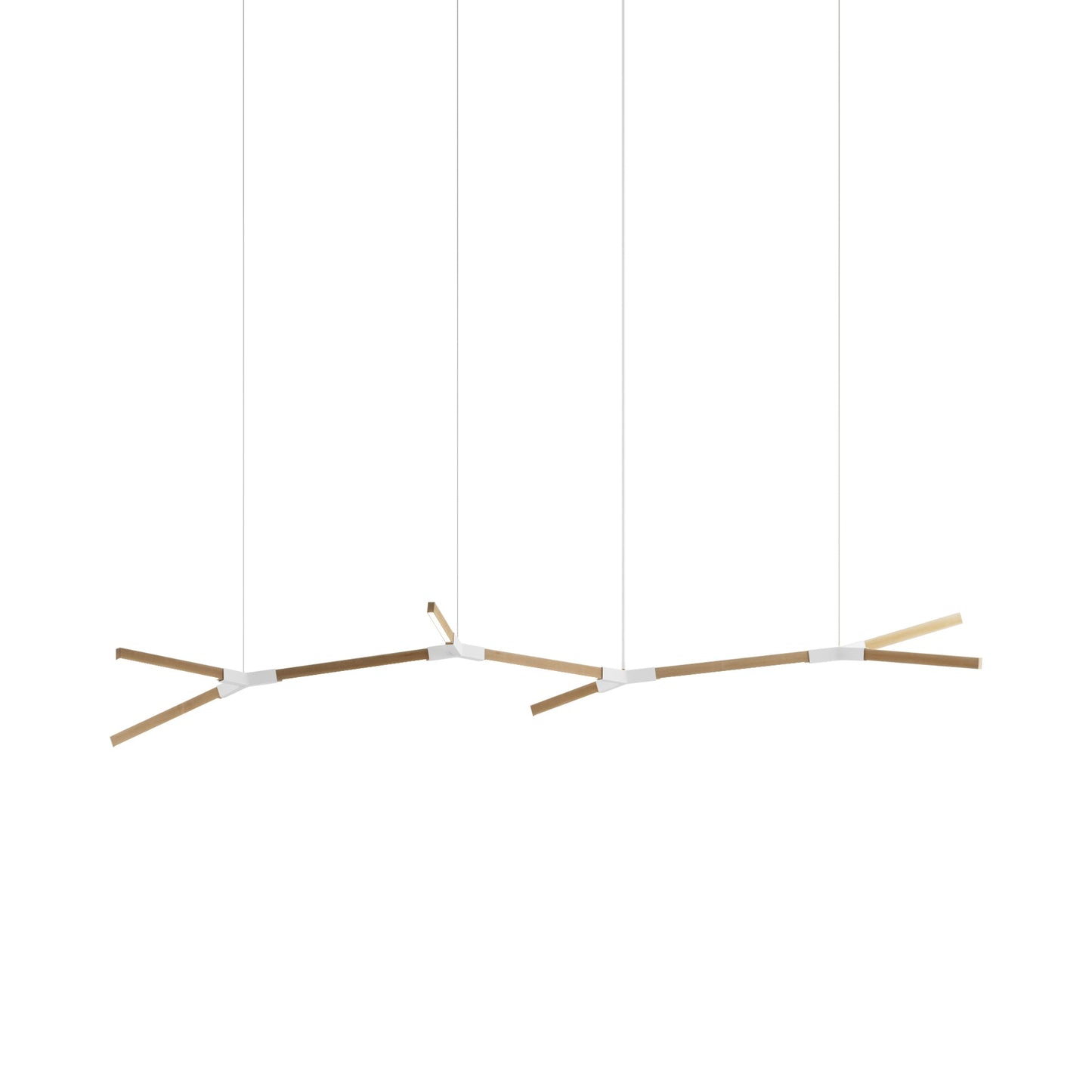 Bough Branching Middle LED Chandelier in Maple/White.