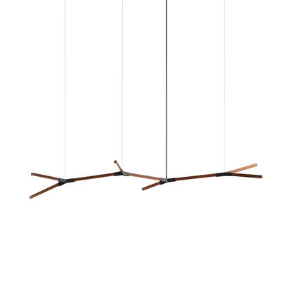 Bough Branching Middle LED Chandelier in Water Tower Redwood/Matte Black.