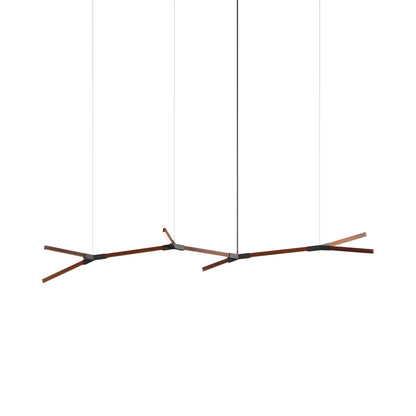 Bough Branching Middle LED Chandelier in Water Tower Redwood/Slate Grey.