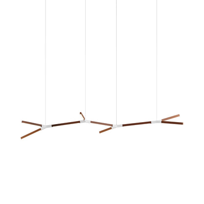 Bough Branching Middle LED Chandelier in Water Tower Redwood/White.