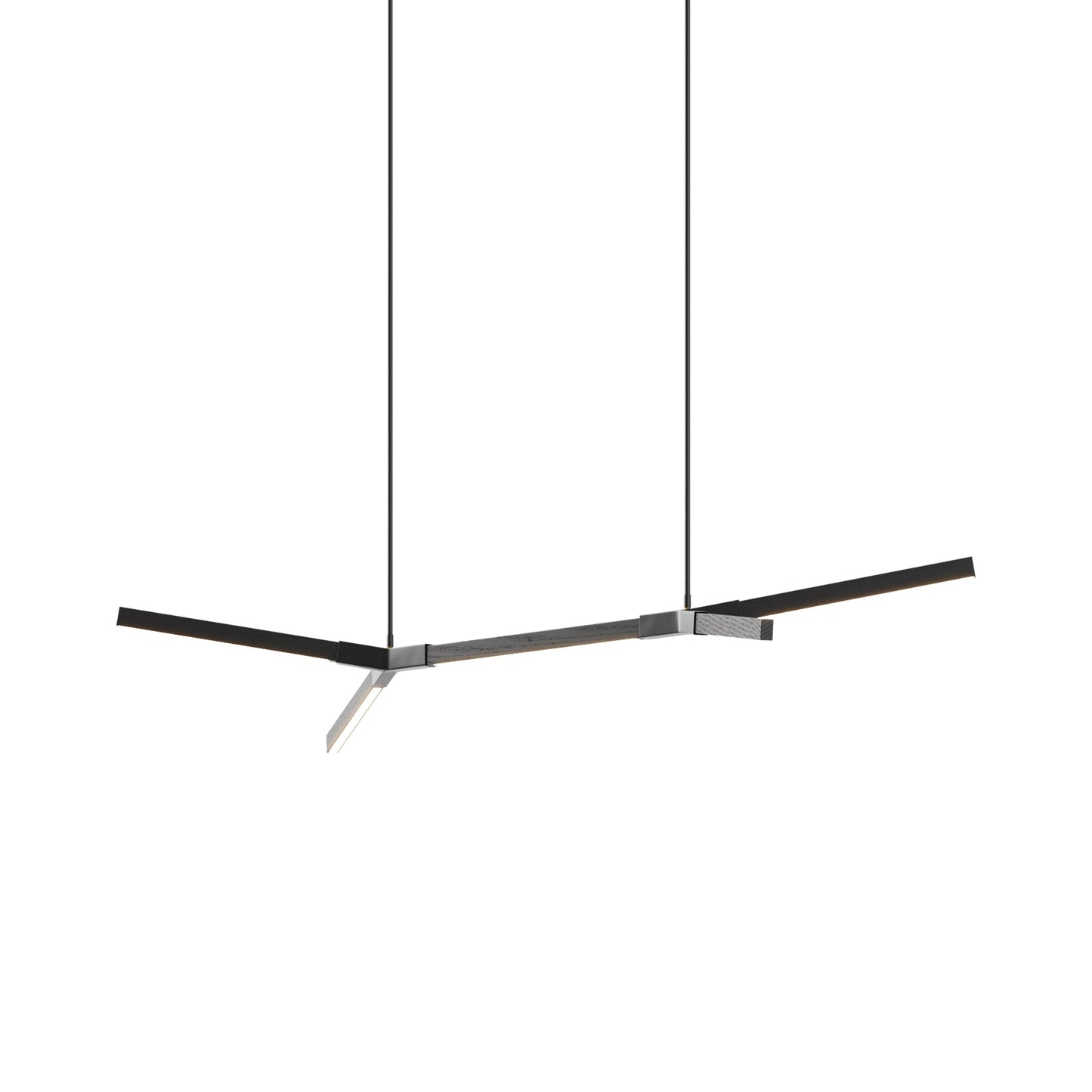 Bough Little Double LED Pendant Light in Ebonized Oak/Blackened.