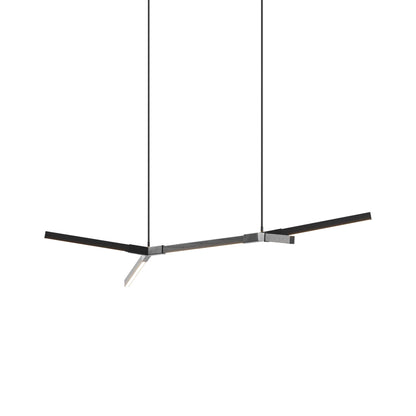 Bough Little Double LED Pendant Light in Ebonized Oak/Blackened.
