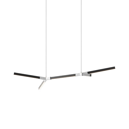 Bough Little Double LED Pendant Light in Ebonized Oak/Brushed Nickel.