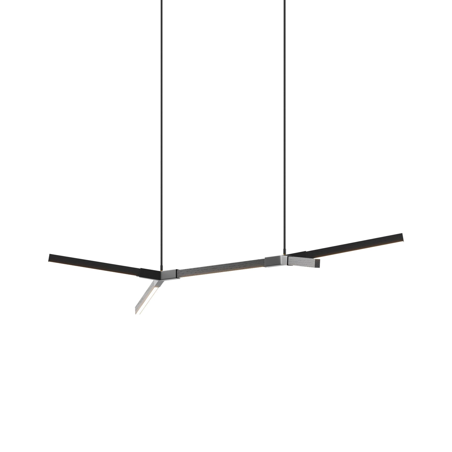 Bough Little Double LED Pendant Light in Ebonized Oak/Matte Black.