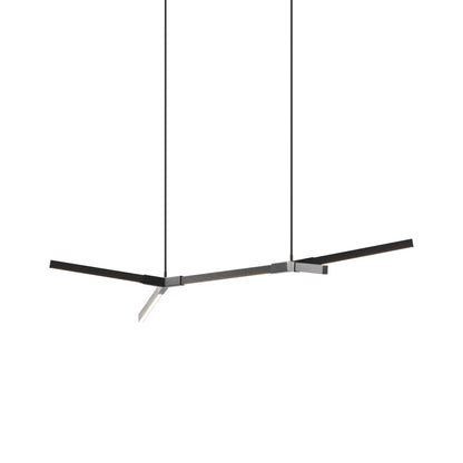 Bough Little Double LED Pendant Light in Ebonized Oak/Matte Black.