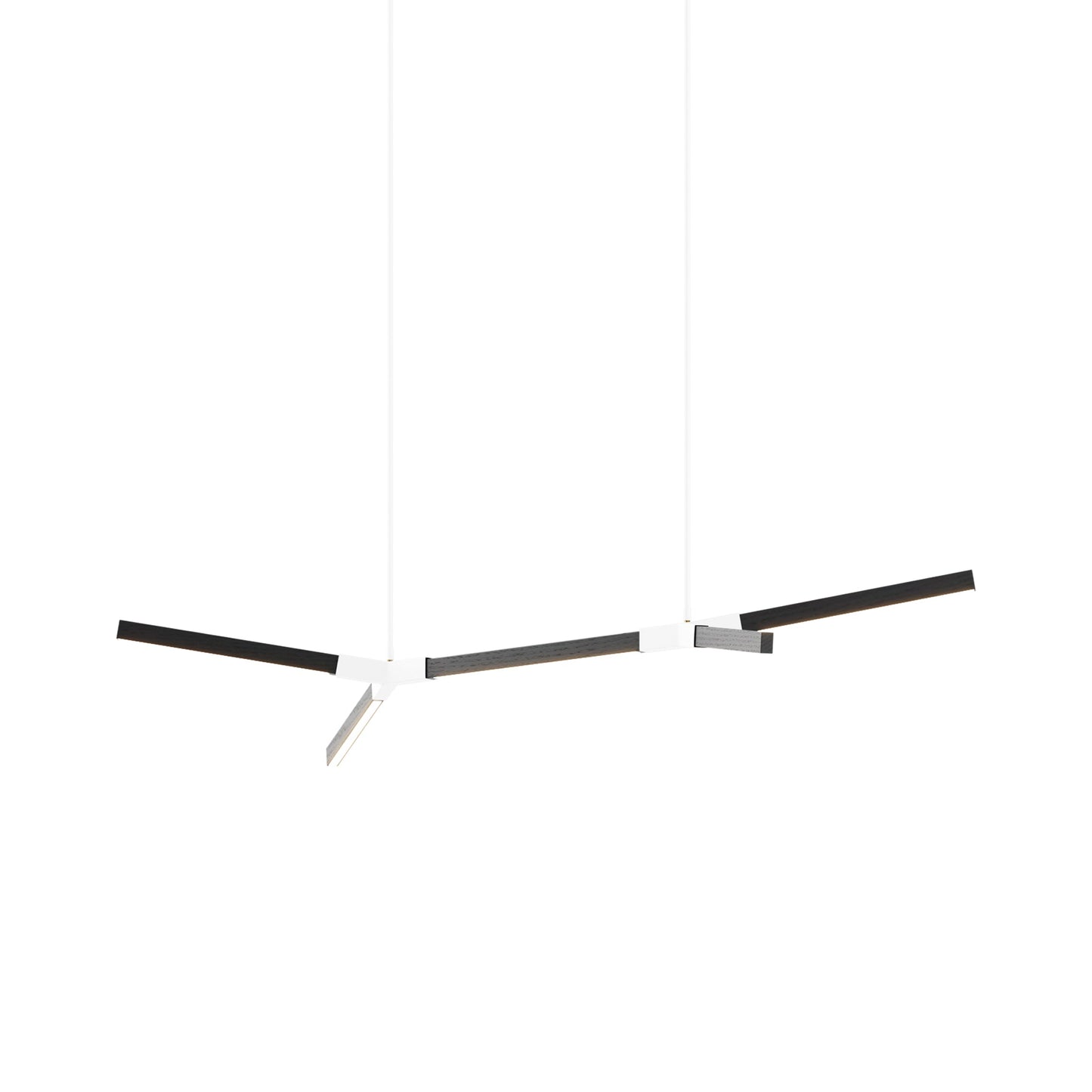 Bough Little Double LED Pendant Light in Ebonized Oak/White.