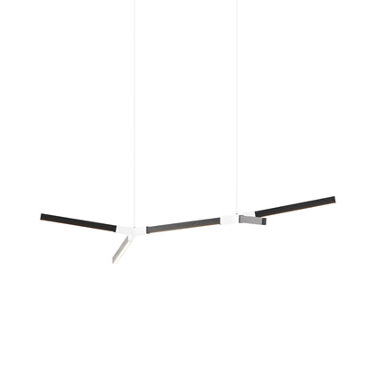Bough Little Double LED Pendant Light in Ebonized Oak/White.