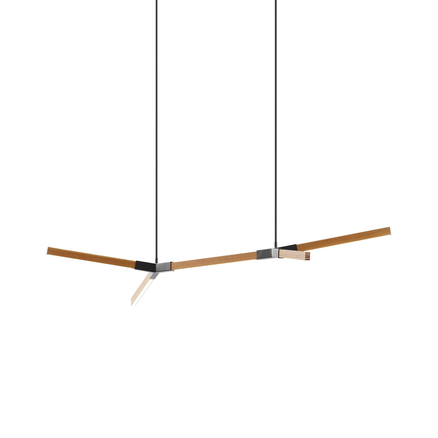 Bough Little Double LED Pendant Light in Heart Pine (Reclaimed)/Blackened.