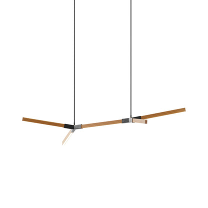 Bough Little Double LED Pendant Light in Heart Pine (Reclaimed)/Blackened.