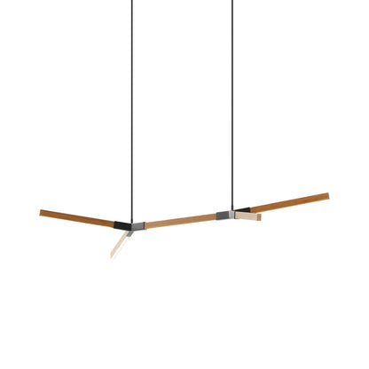 Bough Little Double LED Pendant Light in Heart Pine (Reclaimed)/Matte Black.