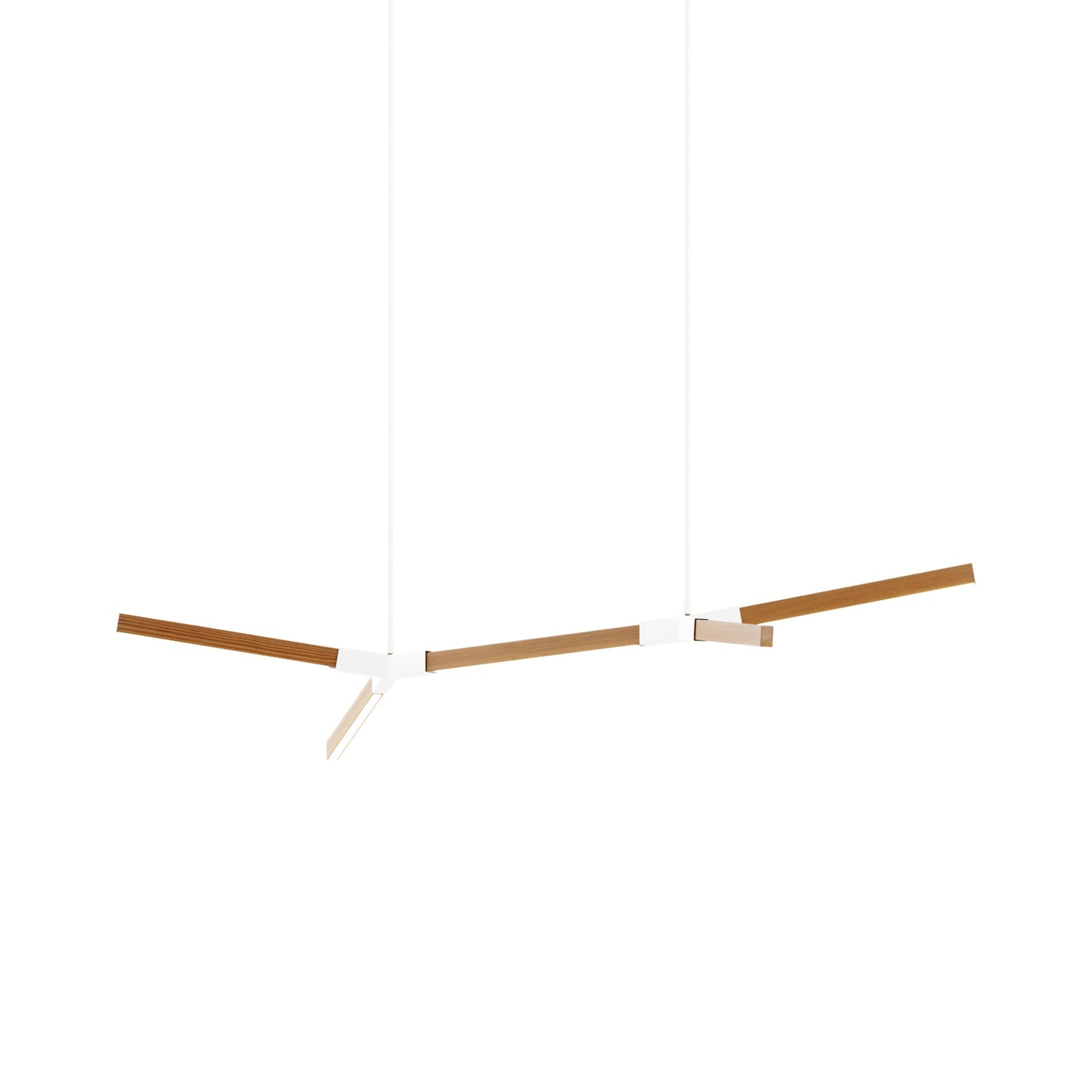 Bough Little Double LED Pendant Light in Heart Pine (Reclaimed)/White.