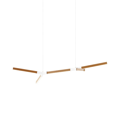 Bough Little Double LED Pendant Light in Heart Pine (Reclaimed)/White.