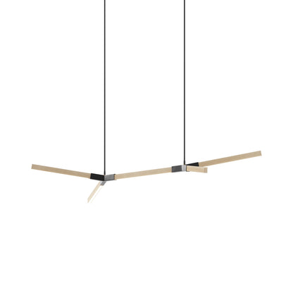 Bough Little Double LED Pendant Light in Maple/Blackened.