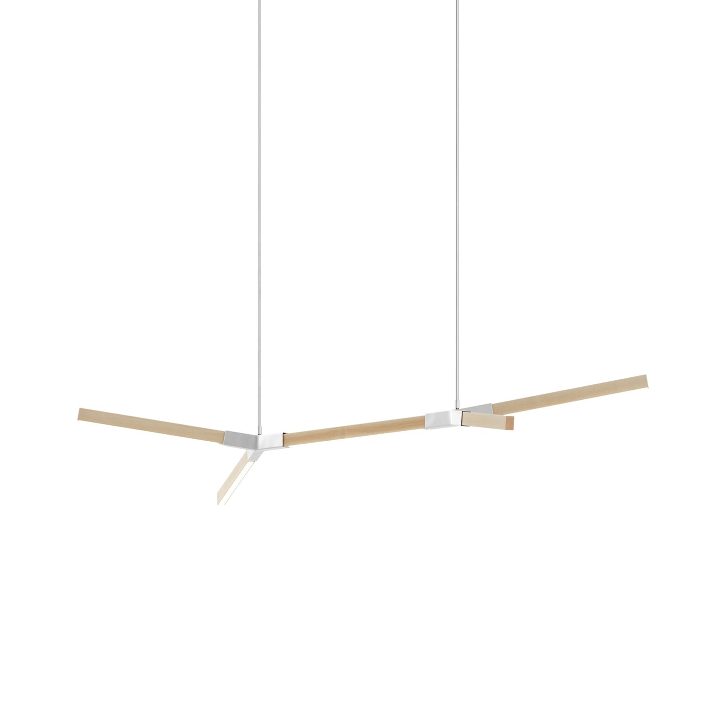 Bough Little Double LED Pendant Light in Maple/Brushed Nickel.