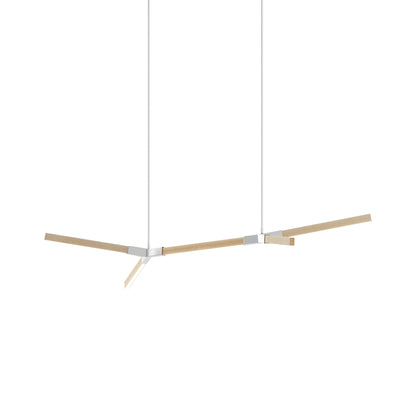 Bough Little Double LED Pendant Light in Maple/Polished Nickel.