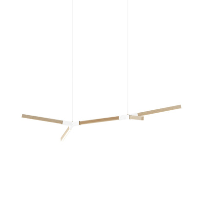 Bough Little Double LED Pendant Light in Maple/White.