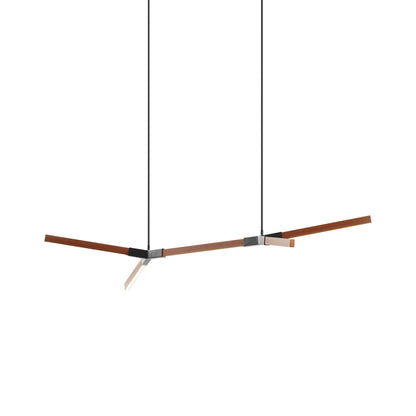 Bough Little Double LED Pendant Light in Water Tower Redwood/Blackened.