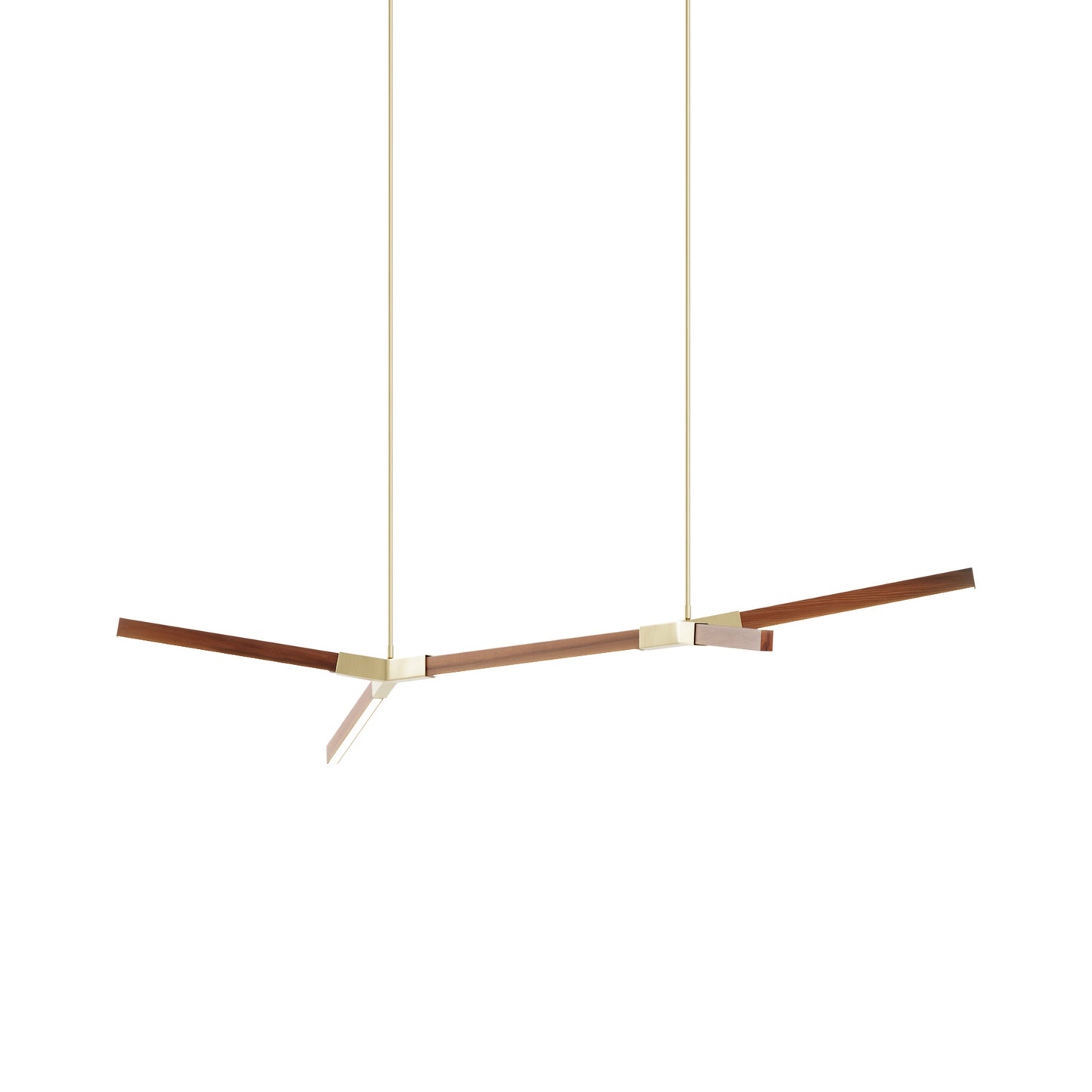 Bough Little Double LED Pendant Light in Water Tower Redwood/Brushed Brass.