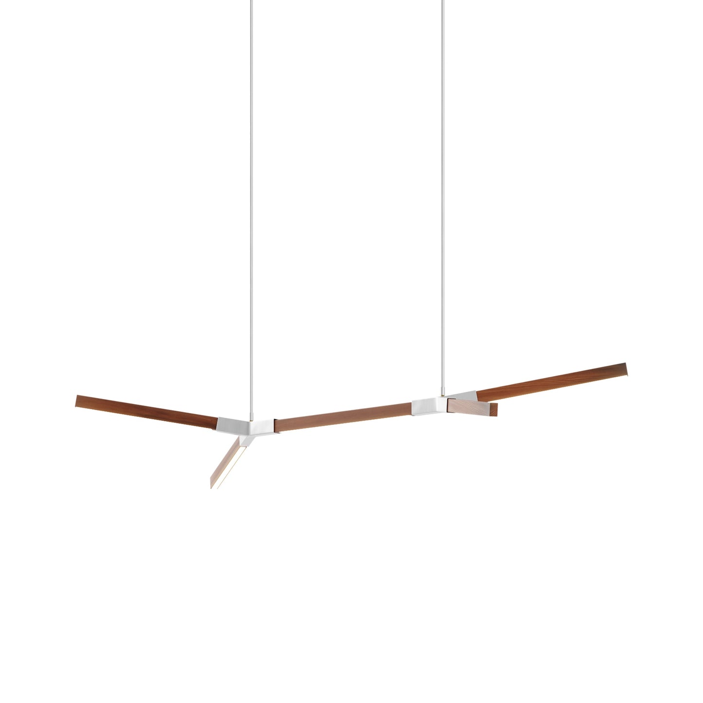 Bough Little Double LED Pendant Light in Water Tower Redwood/Brushed Nickel.