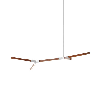 Bough Little Double LED Pendant Light in Water Tower Redwood/Brushed Nickel.