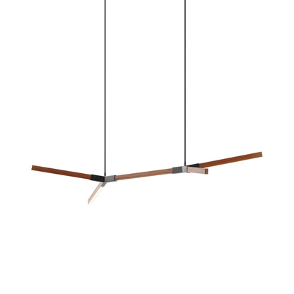 Bough Little Double LED Pendant Light in Water Tower Redwood/Matte Black.